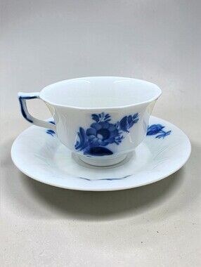 Royal Copenhagen Blue Flowers Cup & Saucer Set Numbered Denmark